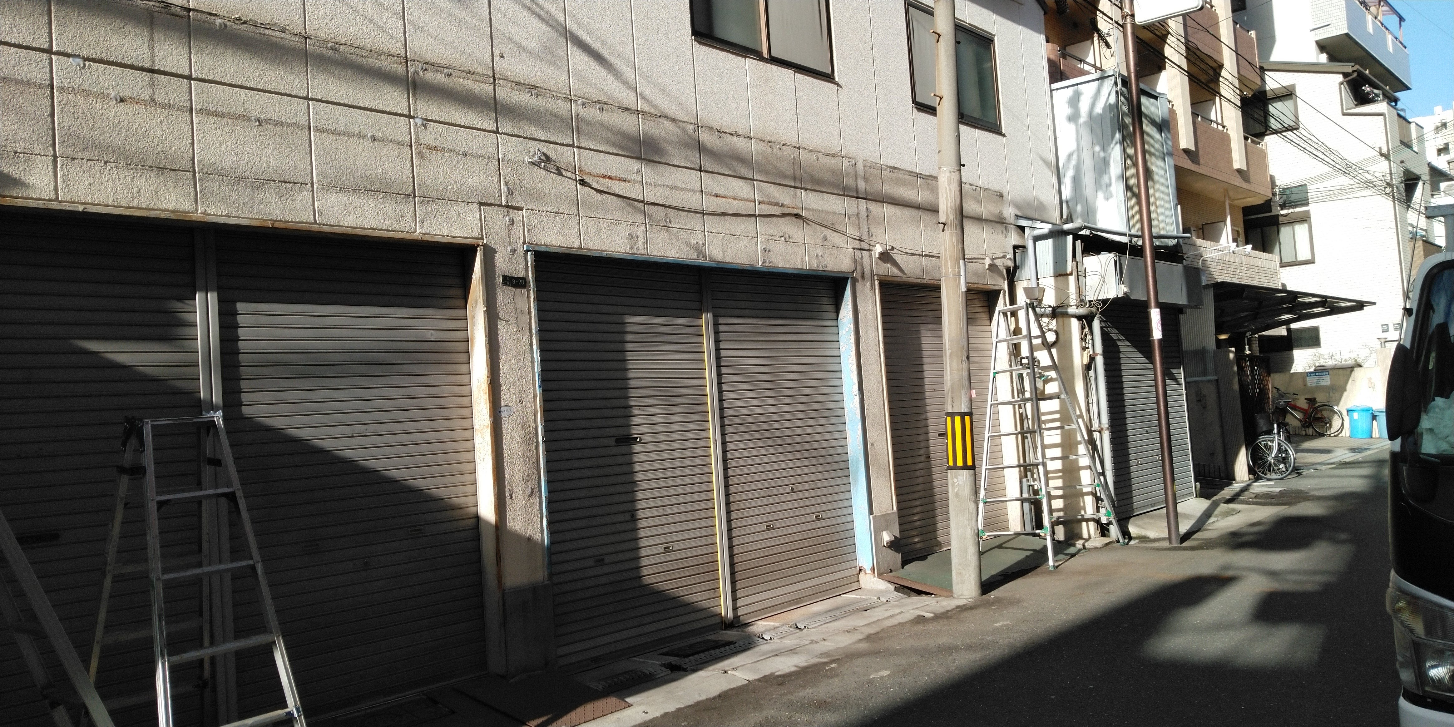 看板・テントの撤去